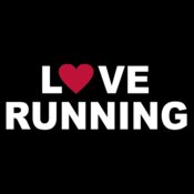 love running  red heart  front
