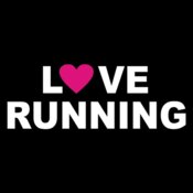love running  pink heart  front